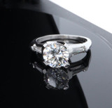 Vintage 1.63ct Brilliant Cut Diamond Platinum Three Stone Ring Size L Val $32280