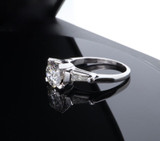 Vintage 1.63ct Brilliant Cut Diamond Platinum Three Stone Ring Size L Val $32280