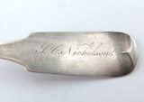 c1850s M&A Utica, NY USA Coin Silver Teaspoon. Engraved L C Nicholson