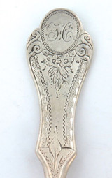 c1830s USA Coin Silver Nicely Engraved Fork. R & W Wilson, Philadelphia.