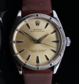 Vintage 1959 Rolex Oyster Perpetual 34mm Steel Tropical Dial Watch Ref 1007