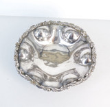 Vintage Silverplate Tri-Footed Berry Bowl With Scroll Border