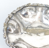 Vintage Silverplate Tri-Footed Berry Bowl With Scroll Border