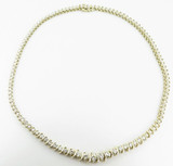 An Incredible Vintage 4.92ct Si Diamond Set 14K Gold Riviere Necklace Val $16390