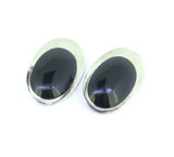 Vintage W. Castillo Sterling Silver & Black Onyx Mexican Clip-on Earrings 52.0g