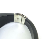 Quality Sterling Silver Amethyst & Black Onyx Hinged Bangle 70g