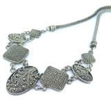 Handmade Sterling Silver Necklace with Granulation Decoration 50.3g