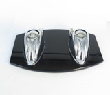 Art Deco Ranleigh Vitrolite Glass Desk Set with Chrome Inkwells