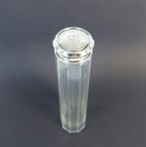 Antique 1918 Gorham, USA Glass Toiletries / Talc Canister w Sterling Silver Lid