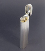 Vintage Stainless Steel Cartier Briquet Lighter With Gold Banding