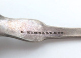 c1839 USA Coin Silver Teaspoon. Maker L. Kimball & Co.