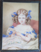 Miniature A.E. Chalon Watercolour of Queen Victoria as Princess Victoria c1823