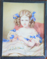 Miniature A.E. Chalon Watercolour of Queen Victoria as Princess Victoria c1823