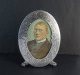 Antique Etched Photo Frame in Sterling Silver by Simpson, Hall, Miller & Co, USA