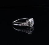 Antique 0.98cttw Old Cut Diamond Set 14ct White Gold Ring Size N Val $11490