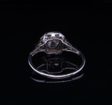 Antique 0.98cttw Old Cut Diamond Set 14ct White Gold Ring Size N Val $11490