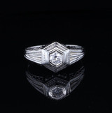 Vintage Transitional Cut Diamond Set 18ct White Gold Ring Size U1/2 Val $2940