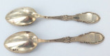 Antique Matching Pair Sterling Silver Teaspoons. Frank Whiting Co