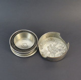 Large 1897 Antique Collapsible Plated Tin Cup, Patent Feb 23 1897