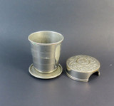 1897 Antique Collapsible Plated Tin Cup, Patent Feb 23 1897 (#1)