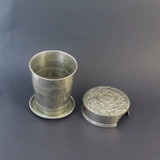 1897 Antique Collapsible Plated Tin Cup, Patent Feb 23 1897 (#2)