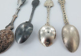 4 Vintage .800 Silver & .925 Silver Collector Teaspoons.