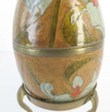 Vintage Cloisonne Decorative Floral Egg On Brass Style Stand