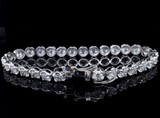 Vintage 8.70ct Diamond Set 18ct White Gold Tennis Bracelet 18cm Long Val $38500