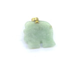 Sweet Vintage 10ct Yellow Gold & Jade Carved Elephant Pendant 5.4g