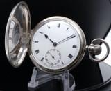 C.1927 Sanders & Co English Hallmarked Sterling Silver Demi Hunter Pocket Watch