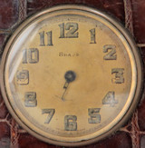 Unbranded Early 1900s Swiss Made 8 Days Travel / Bedside Clock Leather Surround.