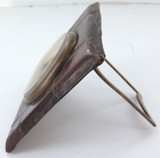 Unbranded Early 1900s Swiss Made 8 Days Travel / Bedside Clock Leather Surround.