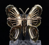 Vintage 14ct Gold Blue Green Australian Sapphire set Butterfly Brooch Val $4640