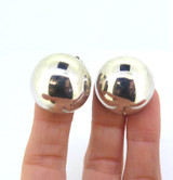 Large Vintage Mexican Sterling Silver Clip On Ball Studs 18.5g
