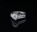 Vintage 0.59ct Old Cut Diamond Platinum Handmade Ring H1/2 Val $6540