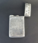 Decoratively Etched Early 1800s American Silver Calling Card Case