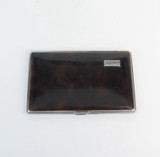 Mid-Century Vintage Ronson Metal Card Case with Cards