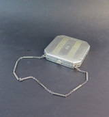 Antique Sterling Silver Cosmetic Compact on Chain