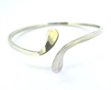 Hand Forged Sterling Silver Square Shaped Wire Open Bangle 18.9g