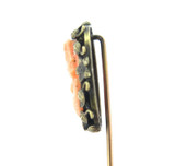 Magnificent Vintage 10ct Yellow Gold Salmon Pink Coral Cameo Stick Pin 6.4g