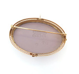 Vintage 14ct Yellow Gold & Dusky Pink Wedgwood Cherub Cameo Brooch 14.6g