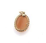 Antique Tiny Cameo Pendant in Pretty 10ct Yellow Gold Frame 1.7g