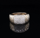 A High Dome 1.00ct G Si Diamond Set 14ct Yellow Gold Ring Size P1/2 Val $5965