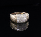 A High Dome 1.00ct G Si Diamond Set 14ct Yellow Gold Ring Size P1/2 Val $5965