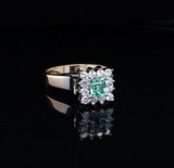 Emerald & 0.38ct G Vs Diamond Handmade 18ct Yellow Gold Ring Sz Q.5 Val $7560
