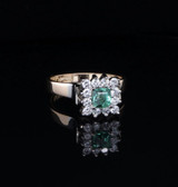 Emerald & 0.38ct G Vs Diamond Handmade 18ct Yellow Gold Ring Sz Q.5 Val $7560