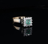 Emerald & 0.38ct G Vs Diamond Handmade 18ct Yellow Gold Ring Sz Q.5 Val $7560