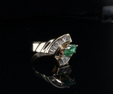 Vintage Emerald & Diamond Set Ladies 14ct Gold Dress Ring Size K1/2 Val $7630