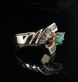 Vintage Emerald & Diamond Set Ladies 14ct Gold Dress Ring Size K1/2 Val $7630