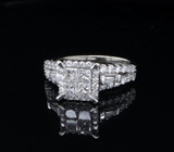 1.18 cttw Diamond Set 14ct White Gold Ladies Ring Size L1/2 Val $5635